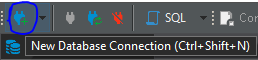 Screenshot showing the button to add a new database connection